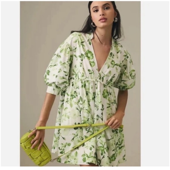 Anthropologie Maeve V-Neck Floral Tunic Dress - Picture 2 of 14